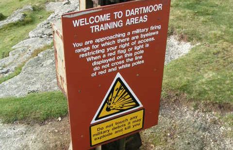 MOD Dartmoor Firing sign